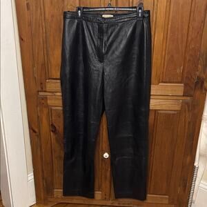 Apostrophe Black 100% Leather Women’s Classic Straight Leg Pants Size 12